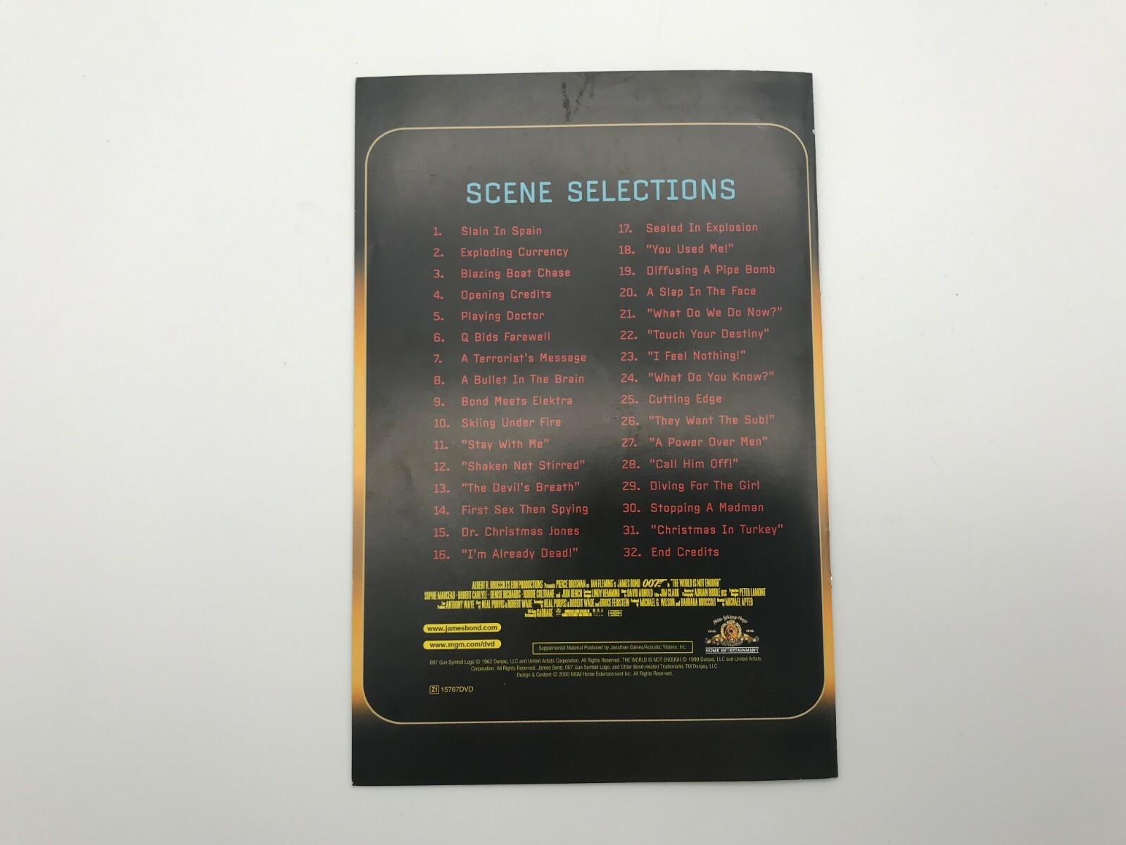 007 The World is DVD insert cover leaflets – NO DISK – NO BOX – PAPER PRINT ONLY
