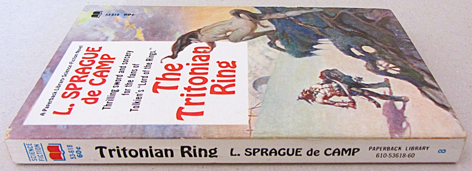 THE TRITONIAN RING~L SPRAGUE DE CAMP~PAPERBACK LIBRARY~1st PRT 1968~FRAZETTA CVR