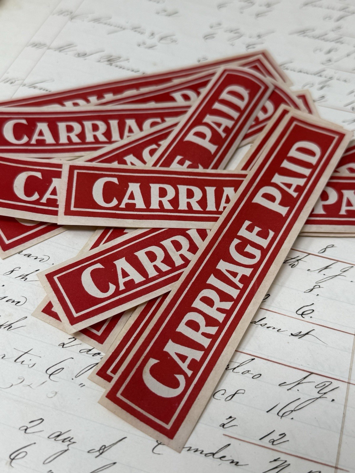 ATQ VTG Lot Rare Early 1900s England Gummed Labels Carriage Postage Ephemera