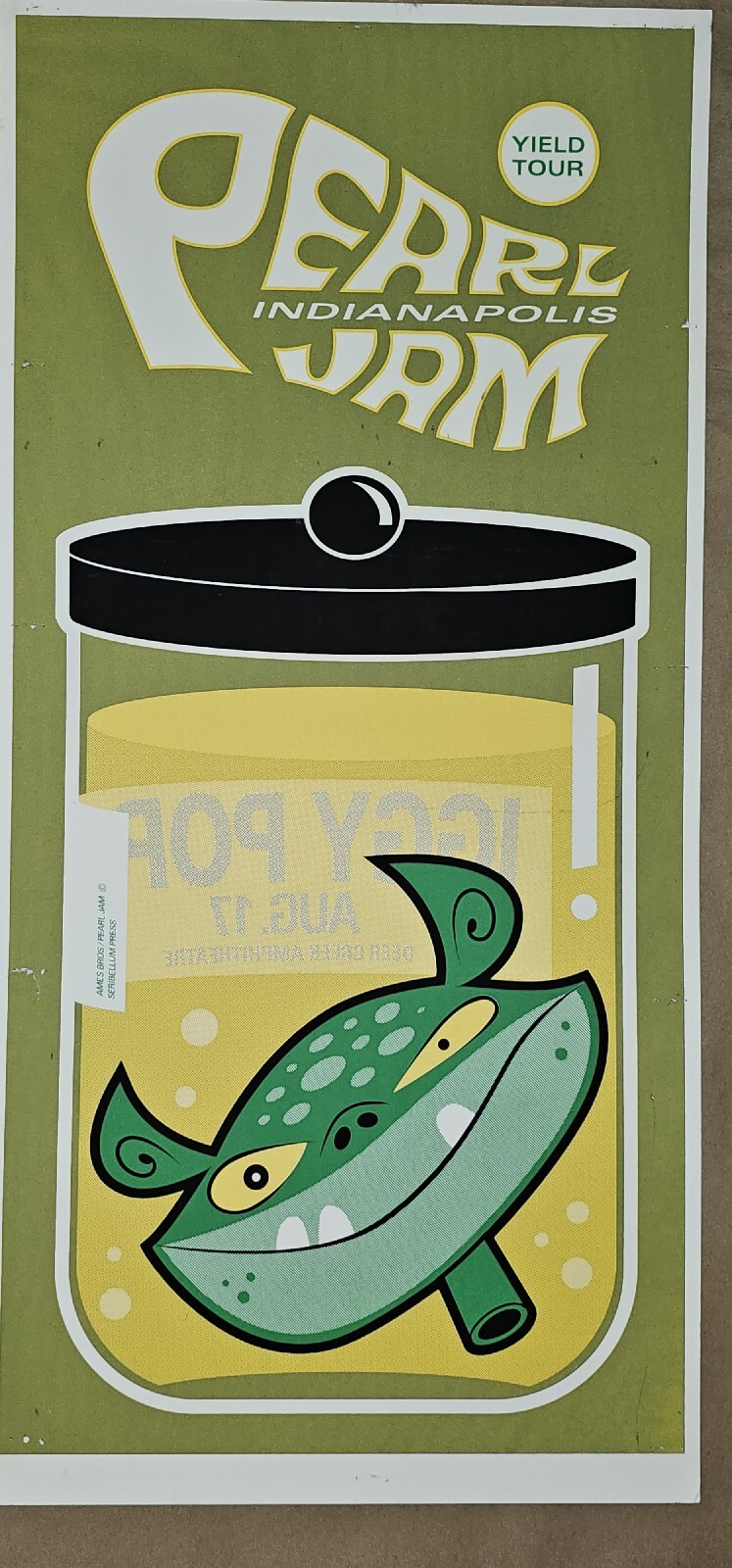 1998 Pearl Jam Noblesville IN Ames Bros Concert Poster Screen Print Deer Creek