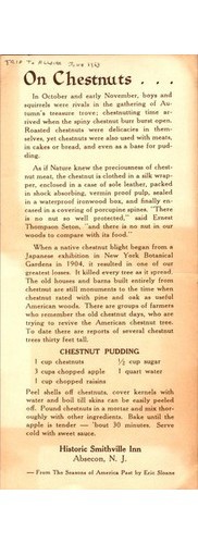 Eric Sloane On Chestnuts Page 1963 NJ Smithville Inn, Americana History