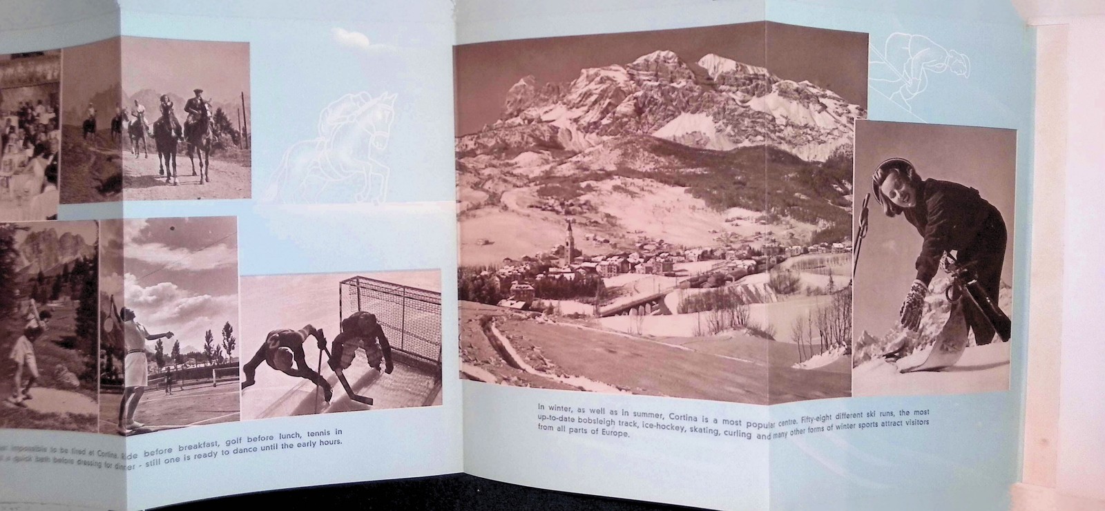 Cortina d’Ampezzo Travel Brochure 1950s Dolomites Italy Ski Summer Resort
