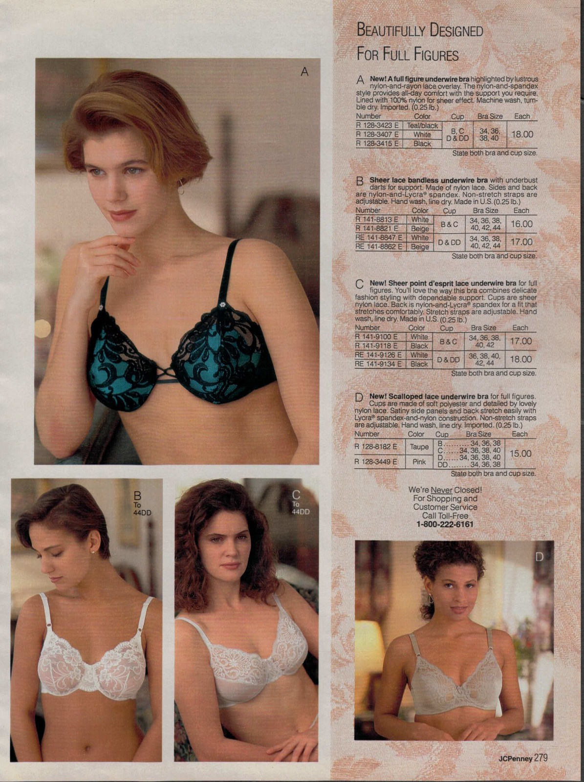 EARLY-1990S JCPENNEY CATALOG LINGERIE & FASHION CLIPPING PAPER ADS PRINTS