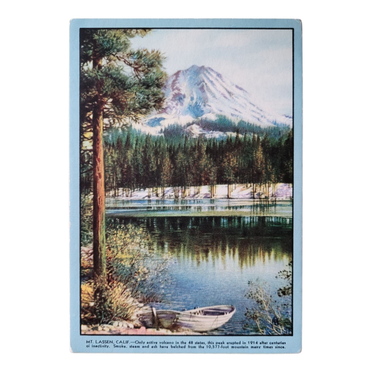 Brown & Bigelow Lithograph Rare Ink Blotter Mt. Lassen Calif c.1920s-1930s