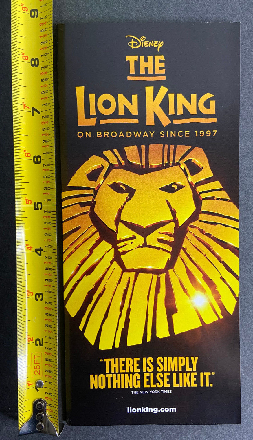 Disney The Lion King 25 years 2022 Ad Flyer Broadway New York City Advertisement