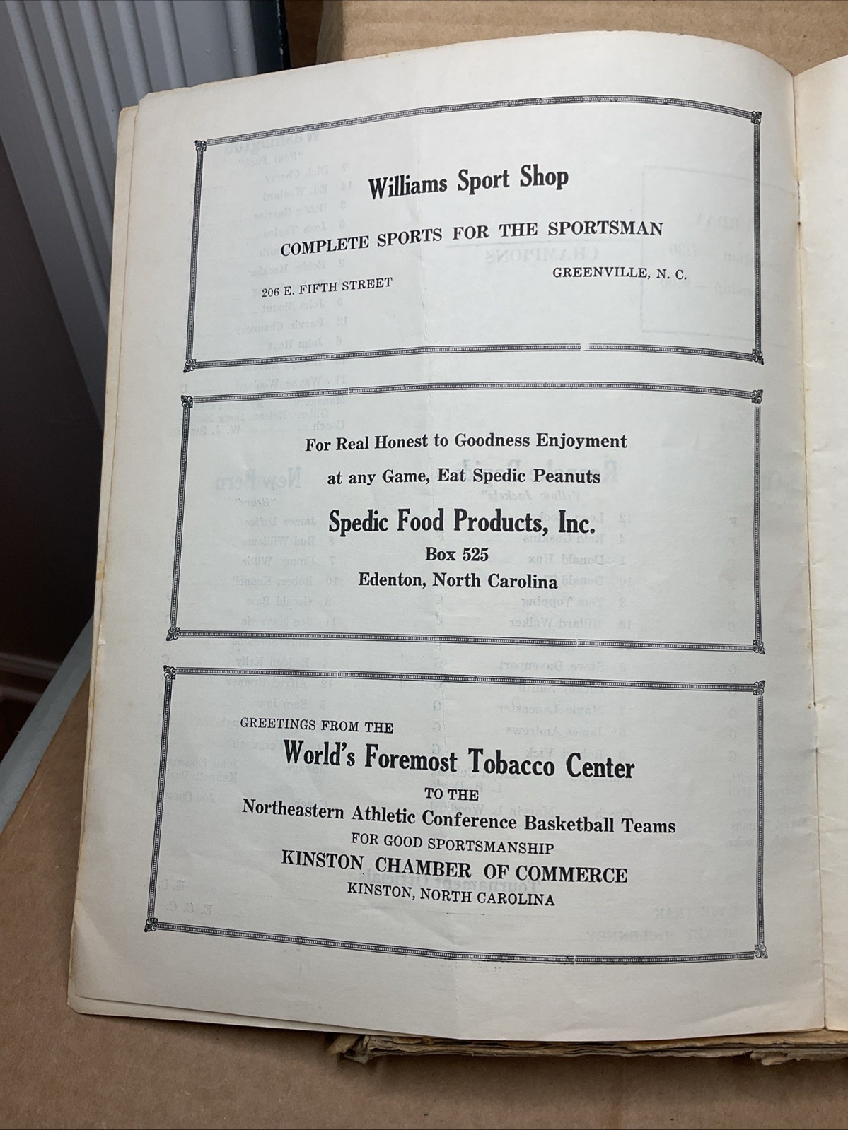 28 Feb -1 Mar 1952 Basketball Tournament East Carolina College Greenville Nc B65