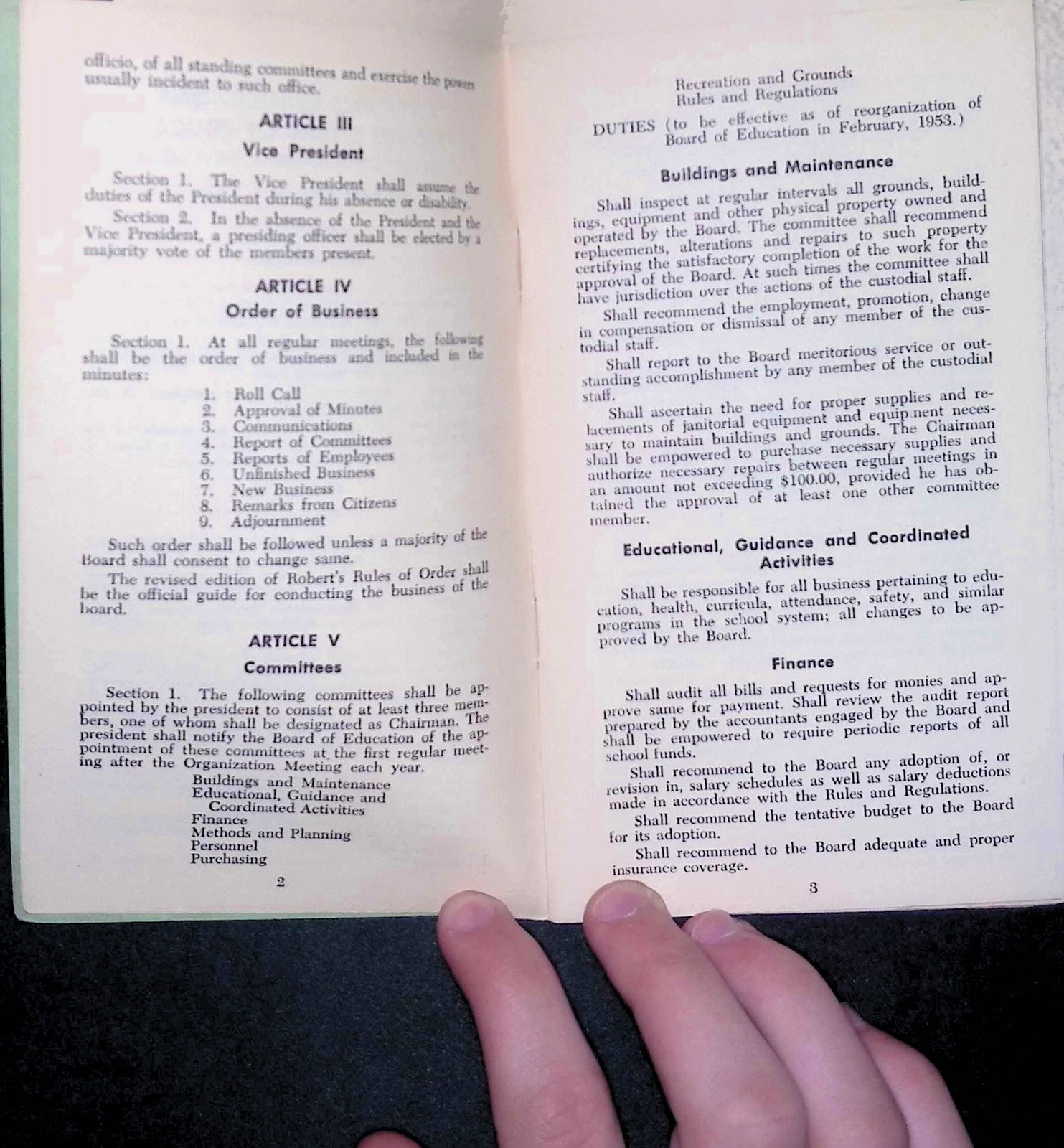 1953 Lyndhurst NJ School Bd Handbook Rules Regs Staff Student Conduct Folded