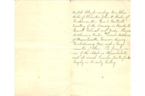Foster Genealogy Manuscript 1640-1800s: Hutchinson Boutwell US Congress