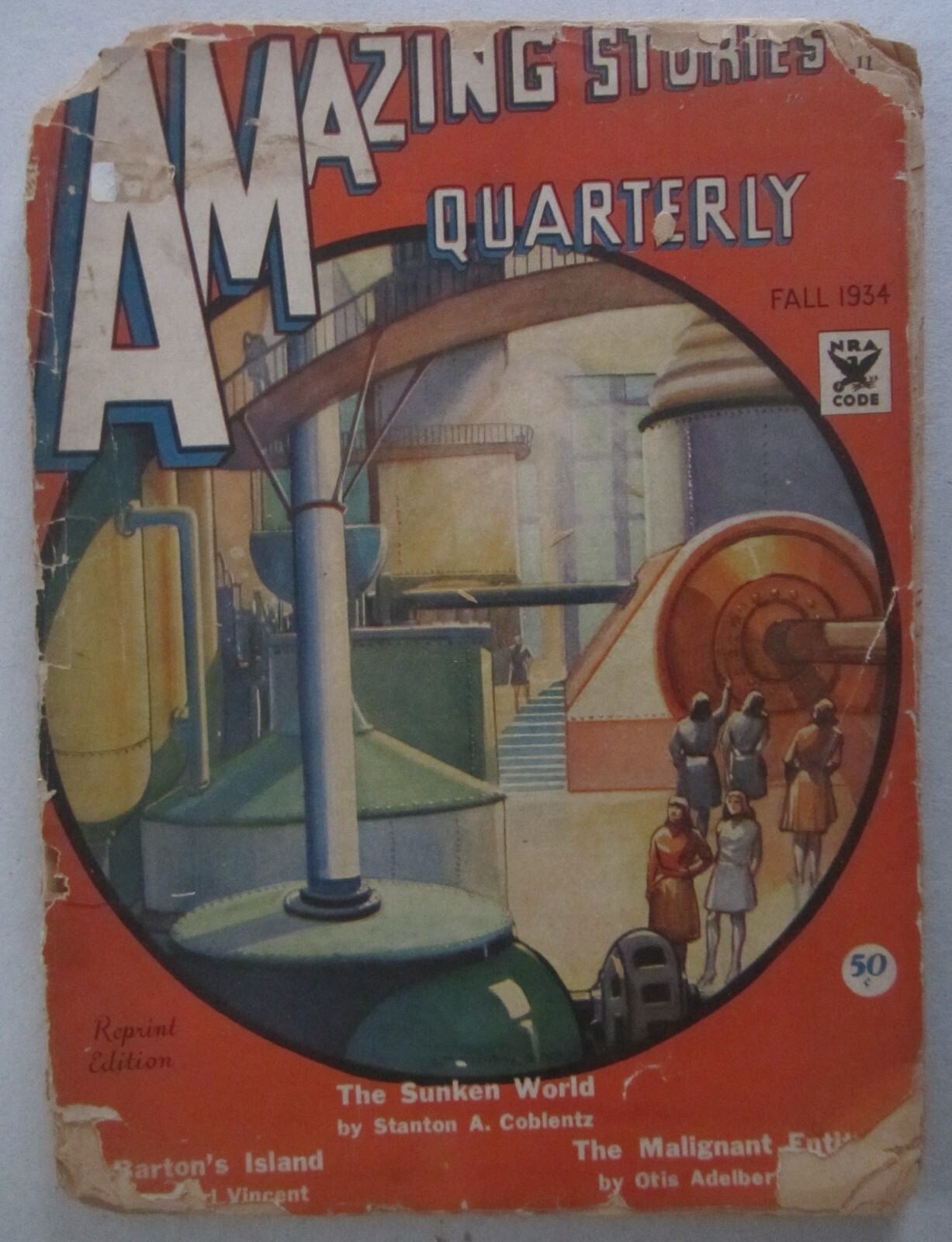 AMAZING STORIES QUARTERLY~FALL 1934~V.7 N.2~O A KLINE~STANTON COBLENTZ~POOR