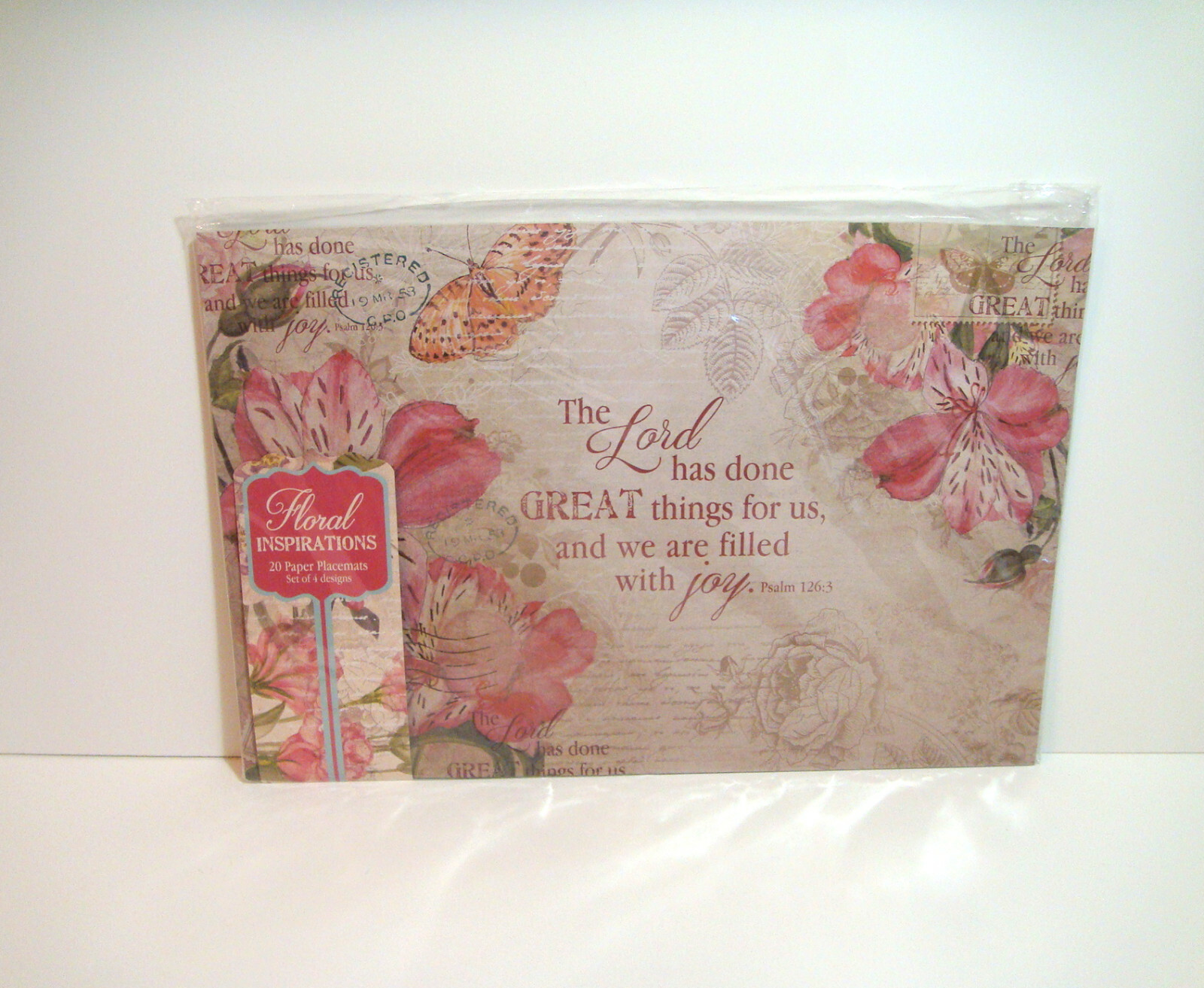 Christian Art Gifts Paper Placemat Set Set of 20 Four Assorted Designs