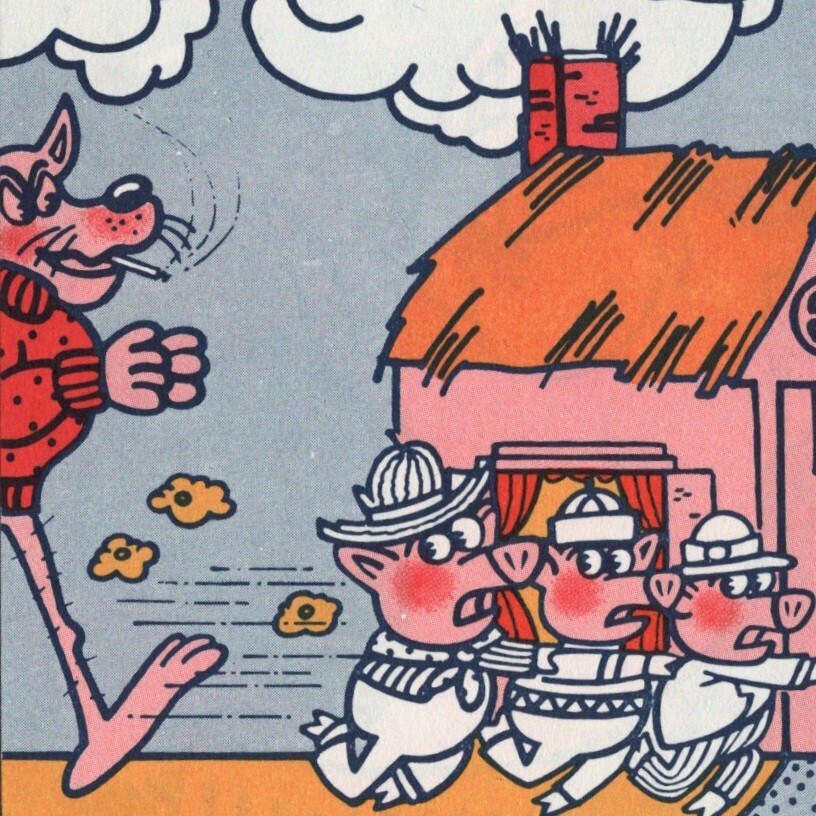 Vtg. 1970s Three Little Pigs Anti-Smoking Cartoon 1972 American Cancer Society