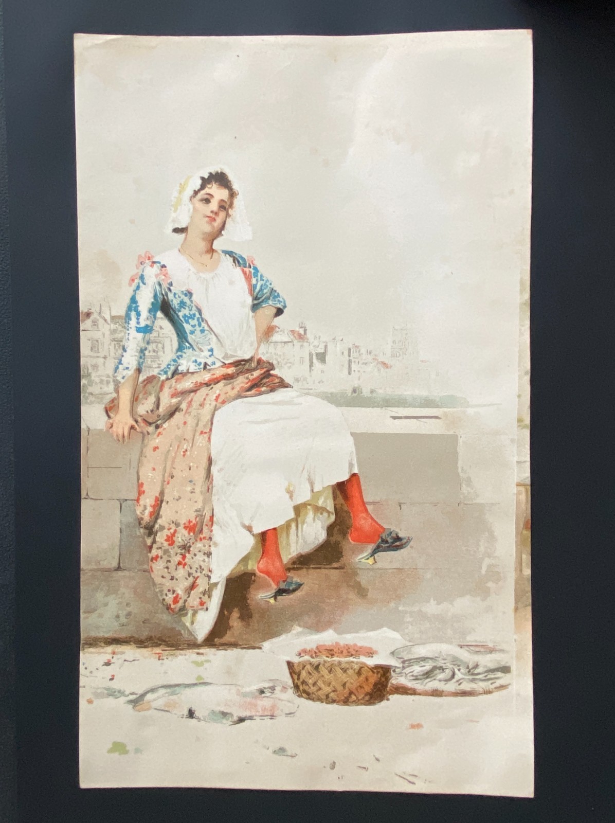 CHROMOS XIXth Century GRD Format 18 cm / 26 cm Young Woman Print