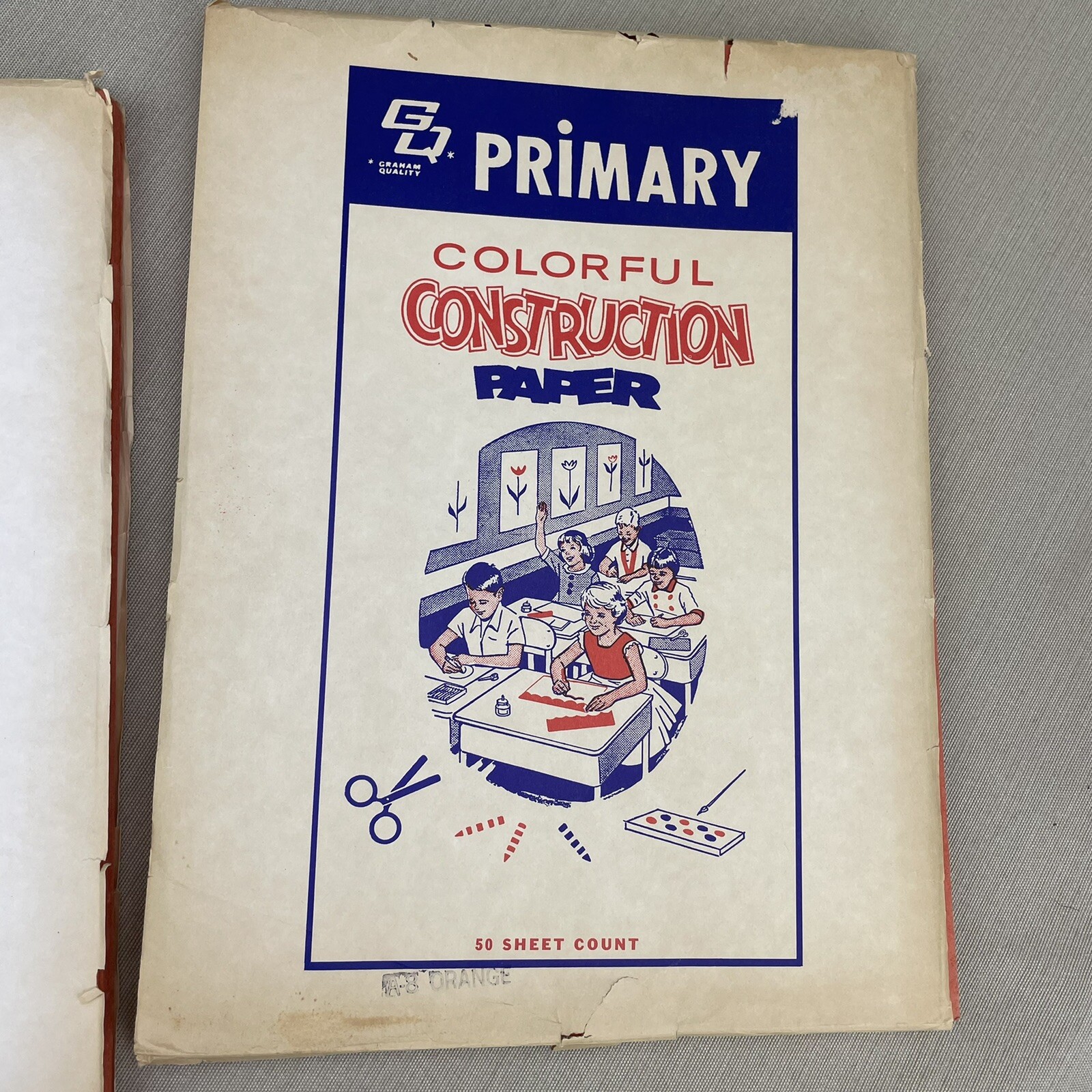 2 Packages Primary Vintage Construction Paper ~A-8 Orange~ Graham Quality