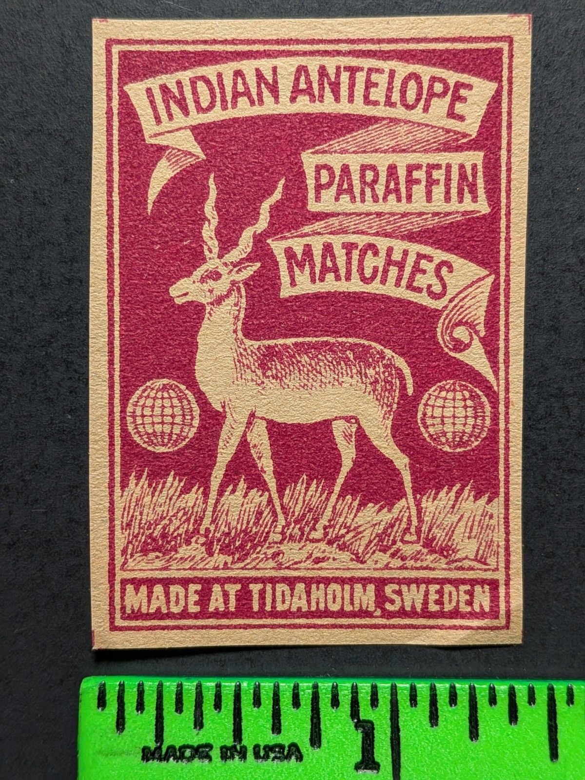 Vintage Indian Antelope Matchbox Label