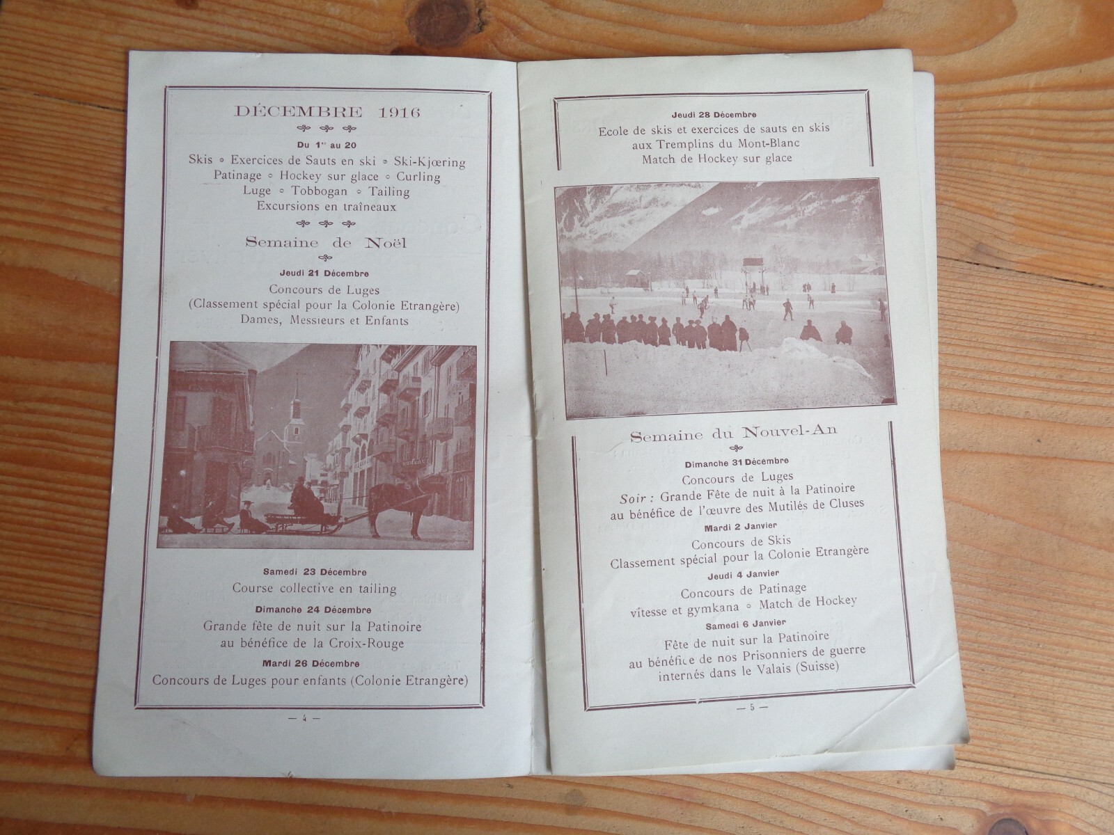 Chamonix Mont-Blanc SPORTS Winter 1916-1917 Programme Of Concours And Holidays