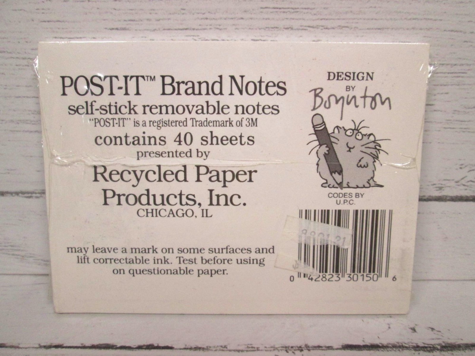 Vintage 80s Sandra Boynton Post It Note Pad Cat Hold Flowers For You Retro Cute