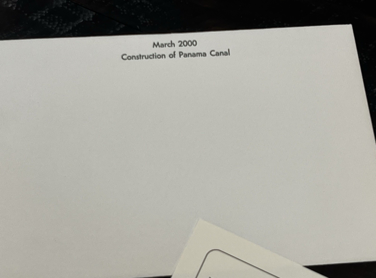 2000 BEP Construction of Panama Canal Intaglio Print Souvenir Card NM