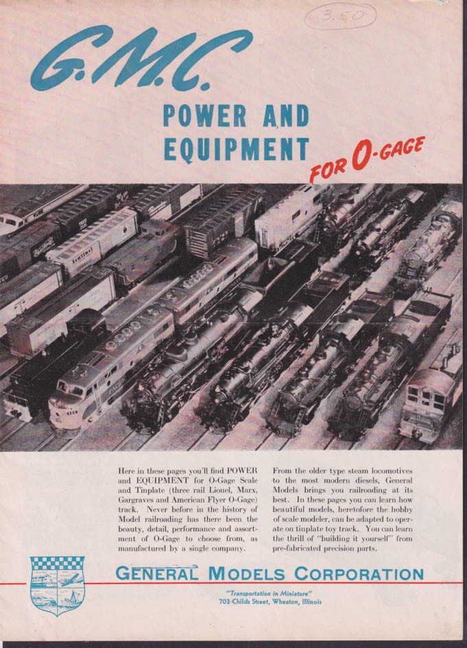 General Models GMC O-Gauge Electric Trains catalog c 1950s