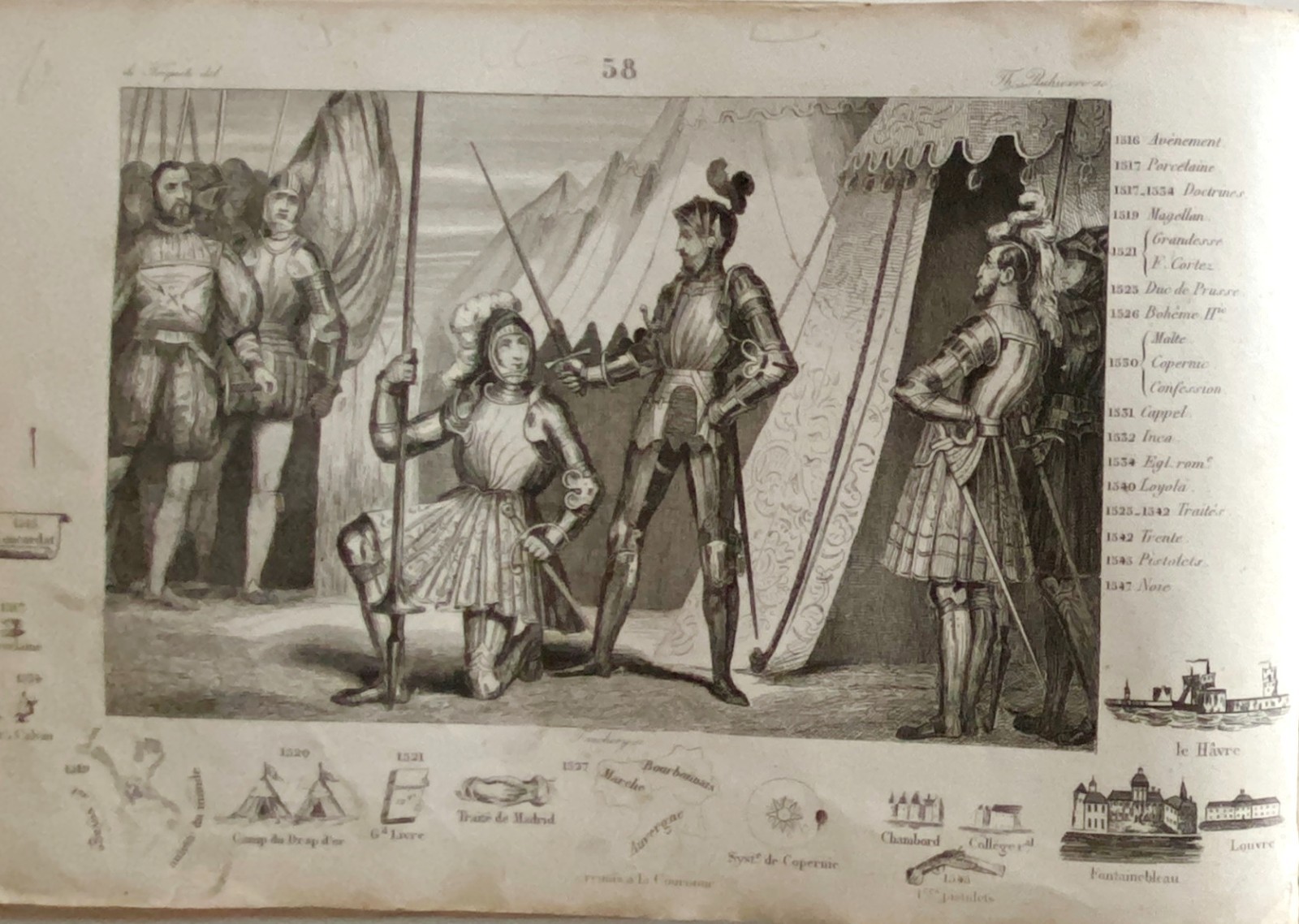 Engraving Kings Of France “Francois Ier The Father Of Letters”
