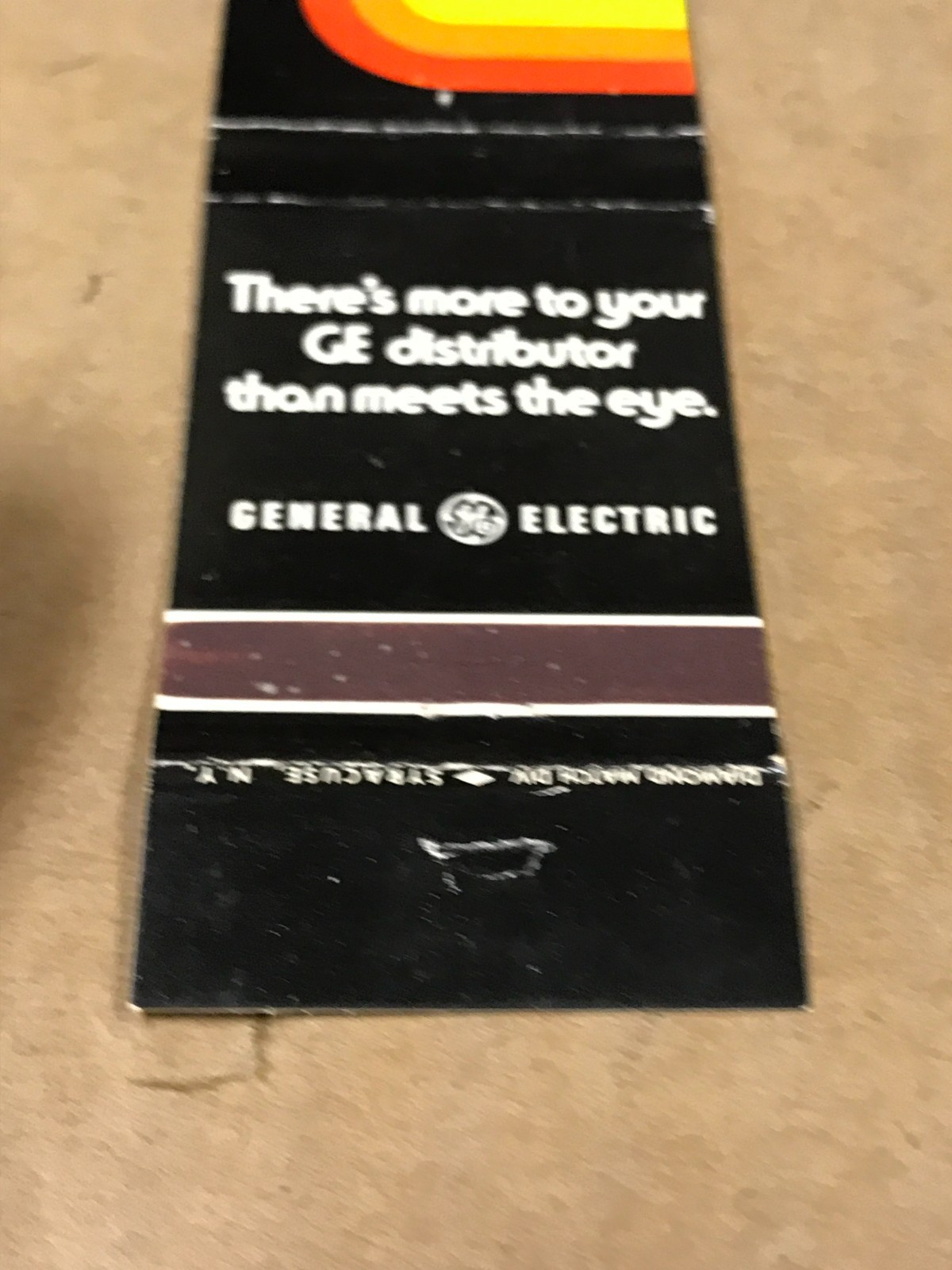 Vintage General Electric Distributor – Matchcover, Matchbook