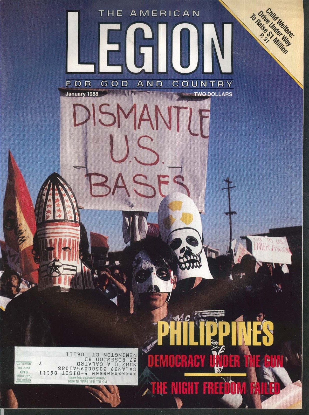 AMERICAN LEGION Child Welfare Philippines Democracy ROTC 1 1988