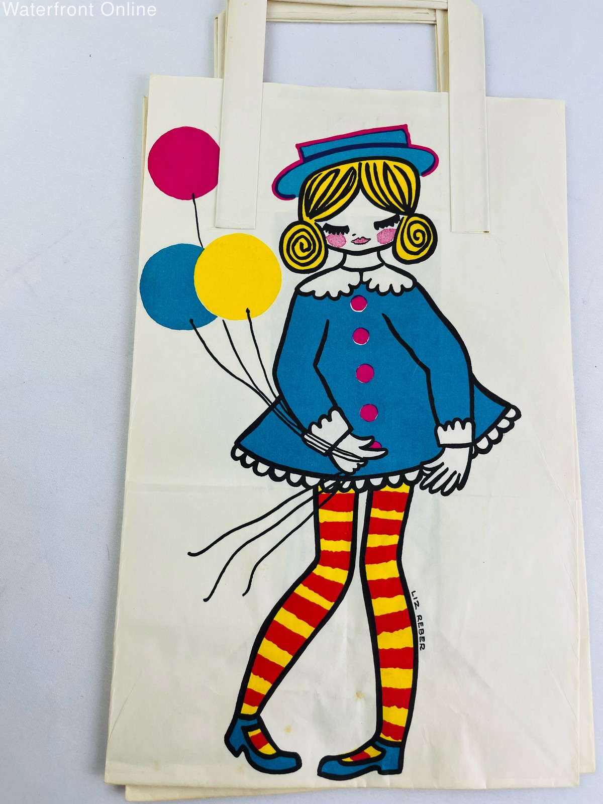 Vintage 1970s Monday’s Child by Liz Reber Artwork Gift Bags Whimsical Set of 13