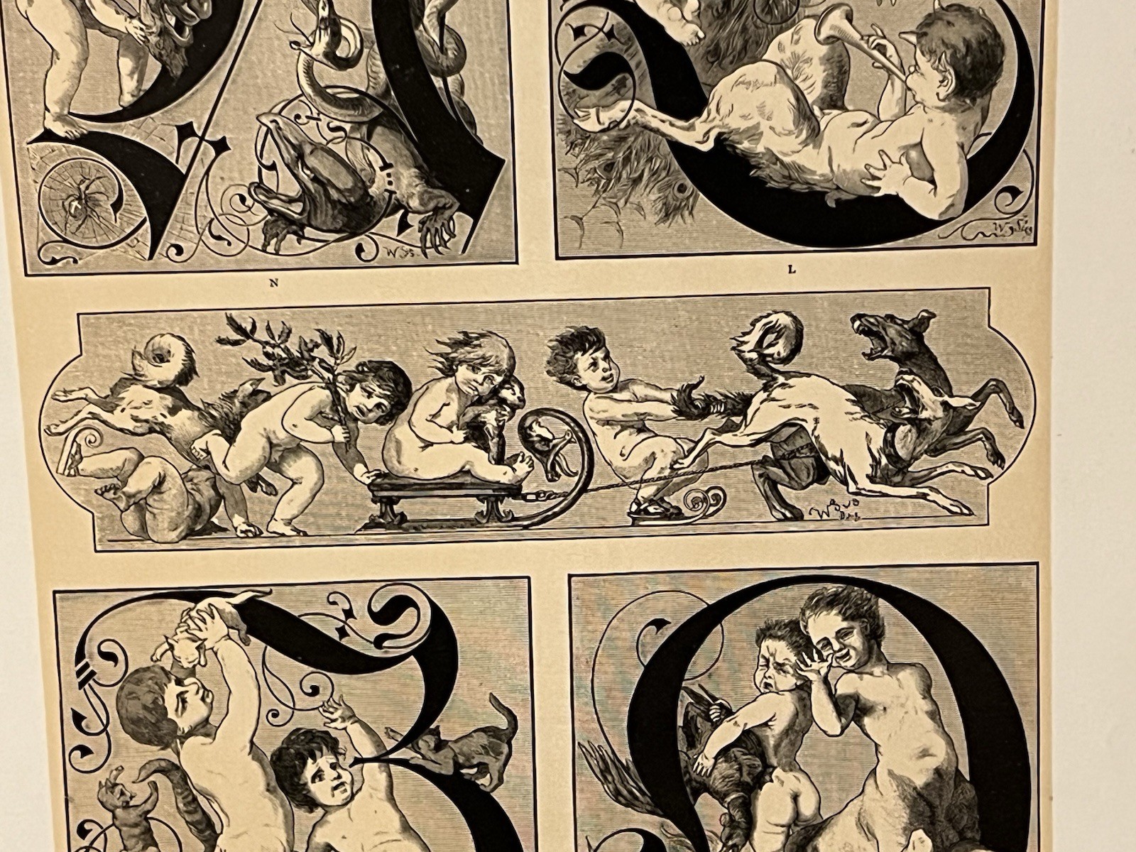 1882 Allegorien Und Embleme Art Print Vienna Cherubs Mythical Figures Plate #143