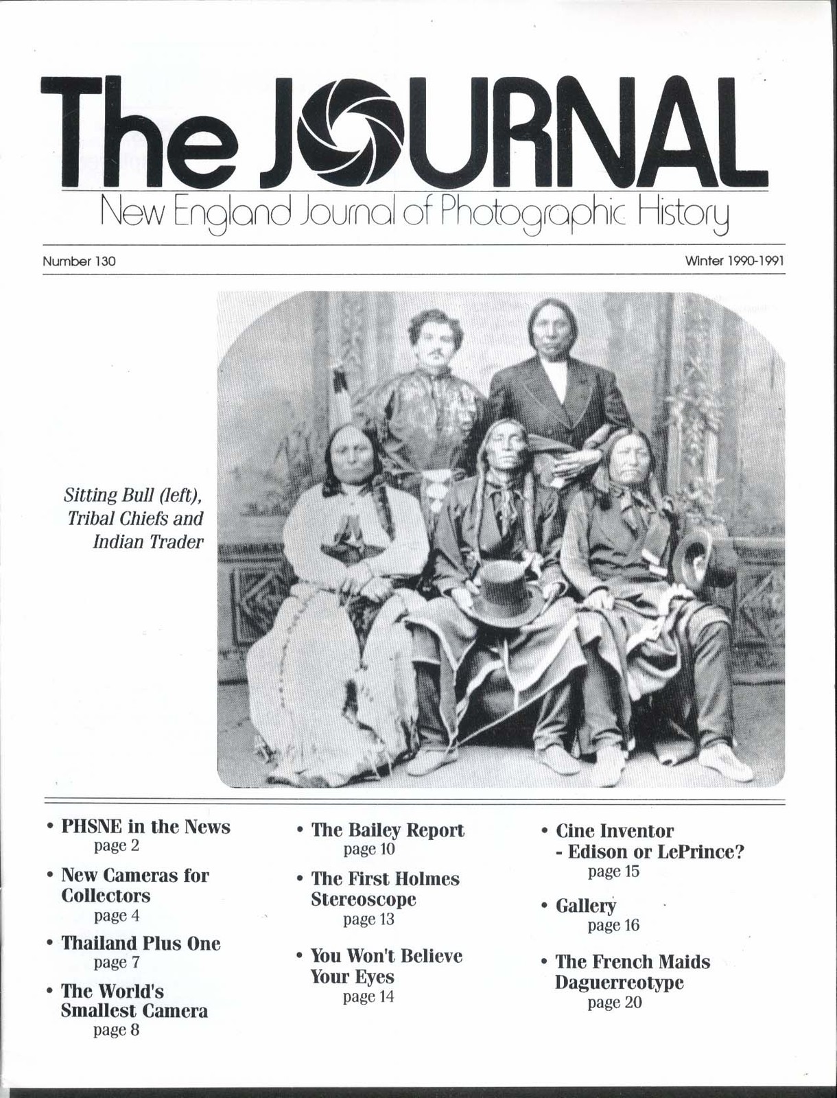 New England JOURNAL of Photographic History #130 Sitting Bull Winter 1990-1991