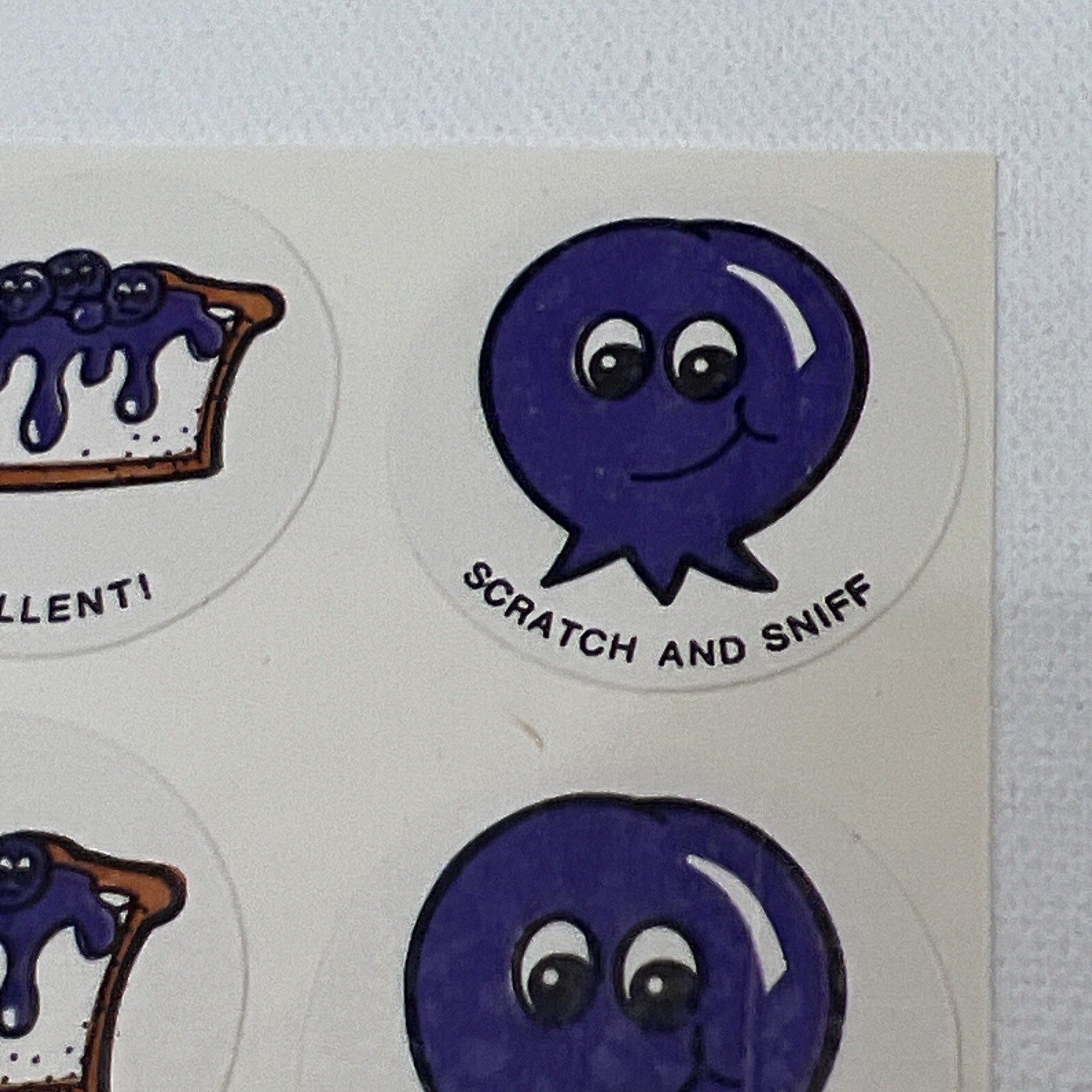 RARE Vintage Matte Scratch & Sniff Stickers 70’s Blueberry Blueberry Cheesecake