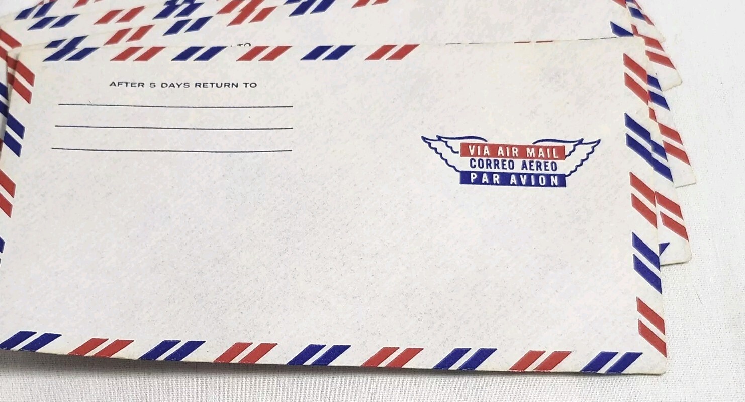18 VTG Air Mail Envelopes 8 Onward White, 10 Unbranded Ivory -Red Blue Stripes