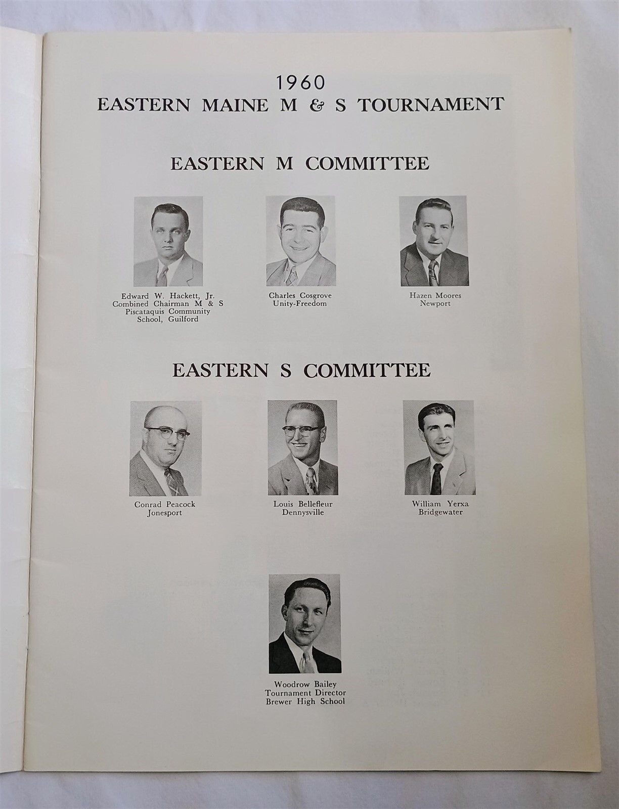 Vintage 1960 Eastern Maine Basketball Tournament Program Book Class M & S