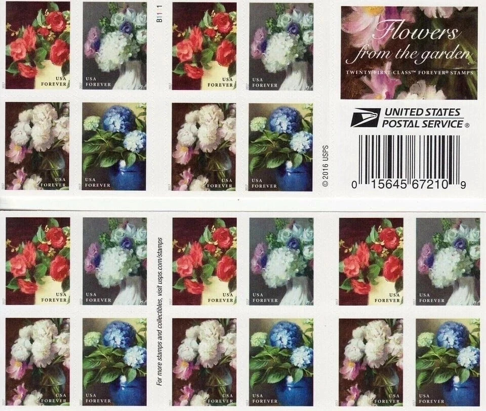100 Flowers from the Garden Forever Stamps – 5 Sheets / 20 Each