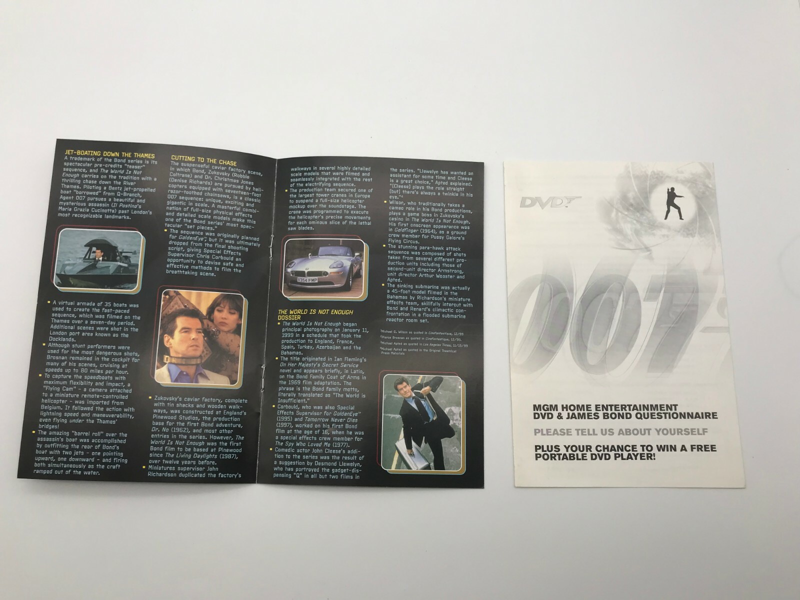 007 The World is DVD insert cover leaflets – NO DISK – NO BOX – PAPER PRINT ONLY