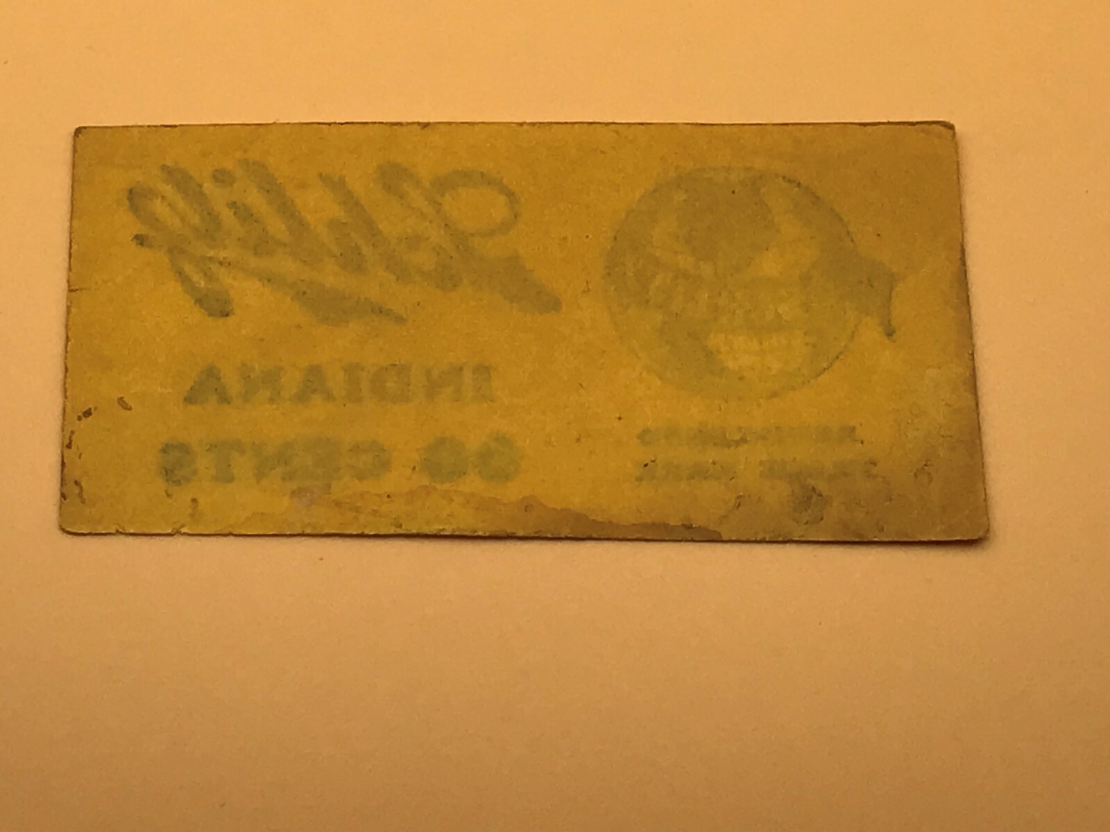 SCHLITZ Indiana 60 Cents Ticket Paper Unknown Globe Logo Beer Vintage HELP