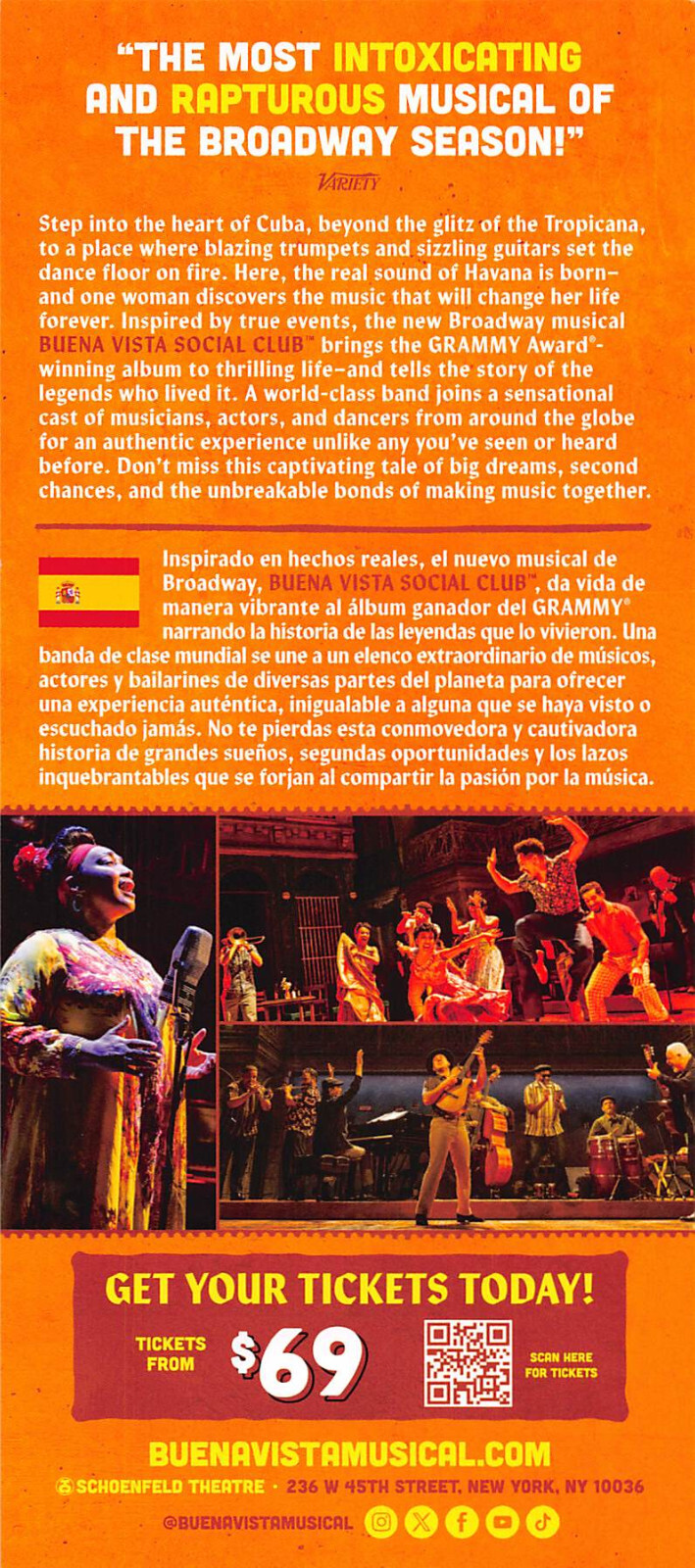 Buena Vista Social Club the musical Ad Flyer Broadway New York 2025 Havana Cuba