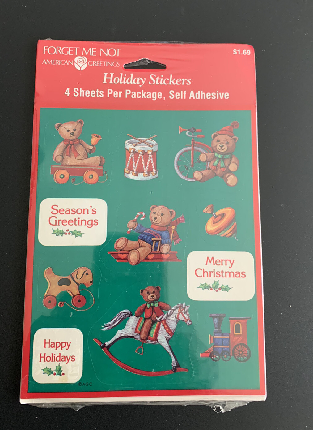 Vintage Stickers Christmas American Greetings 4 sheets sealed Bear Toys