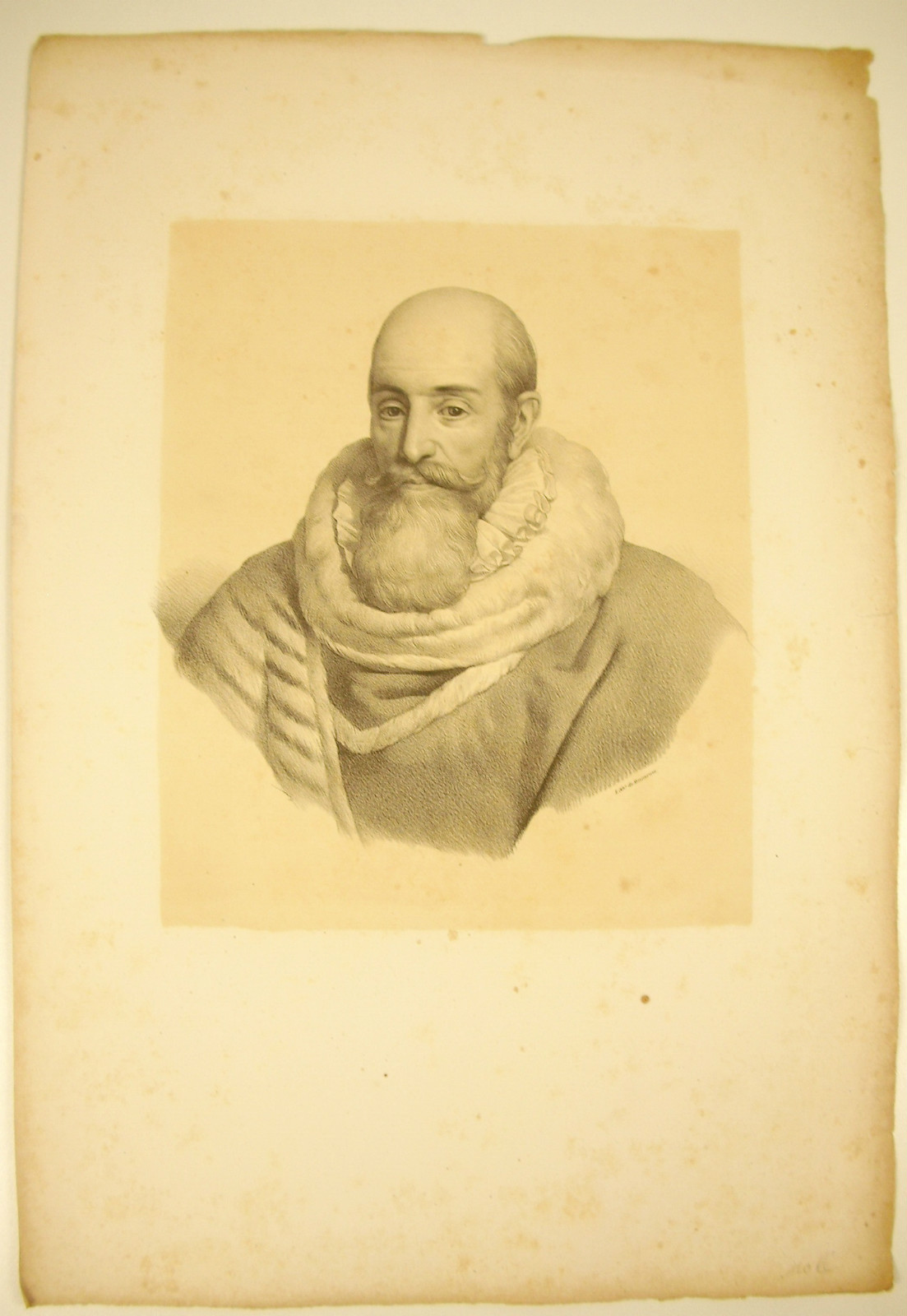 Lithograph by Ducarme portrait of the Minister and Count Louis-Mathieu Molé 19th