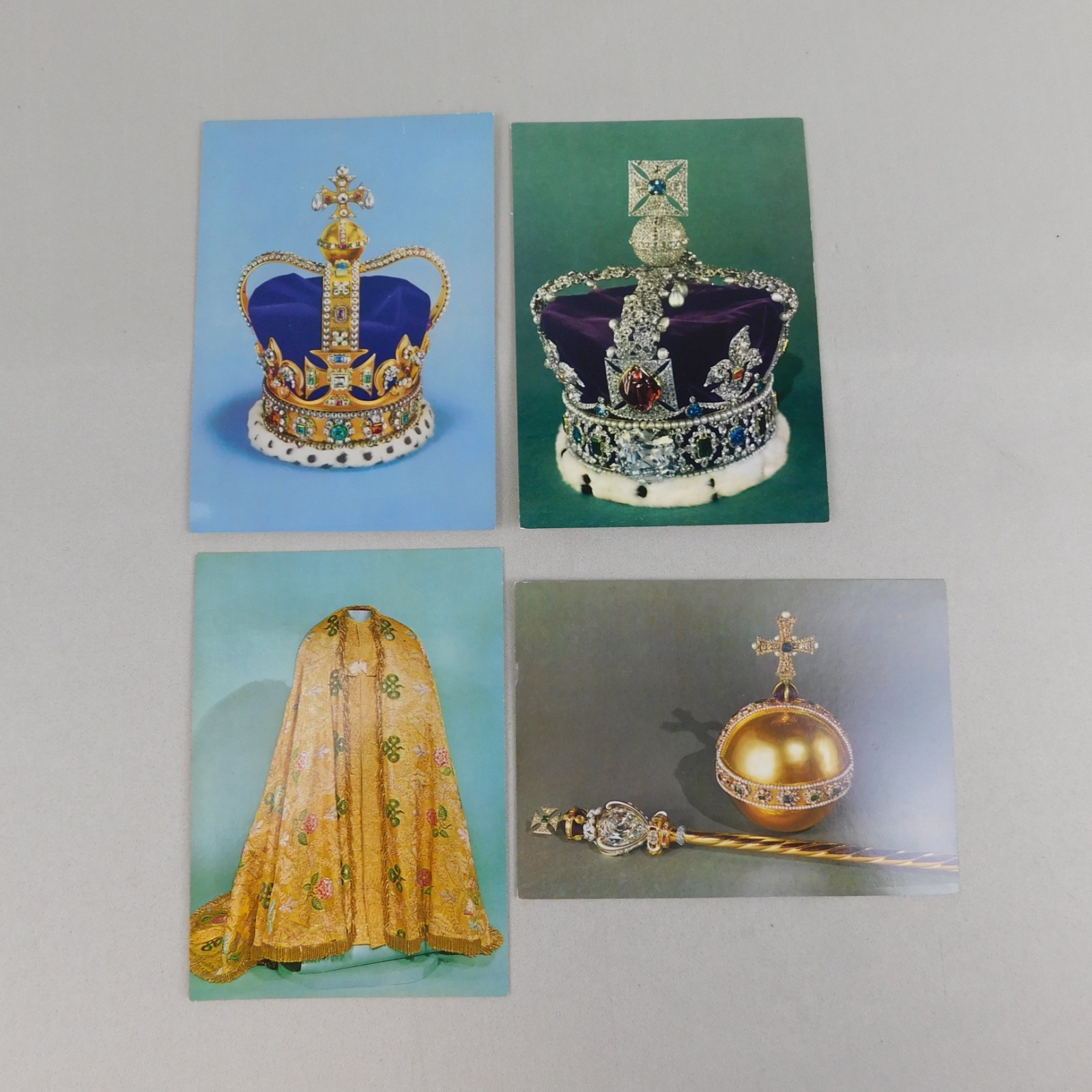4pc Lot Crown Jewels of England United Kingdom Postcards