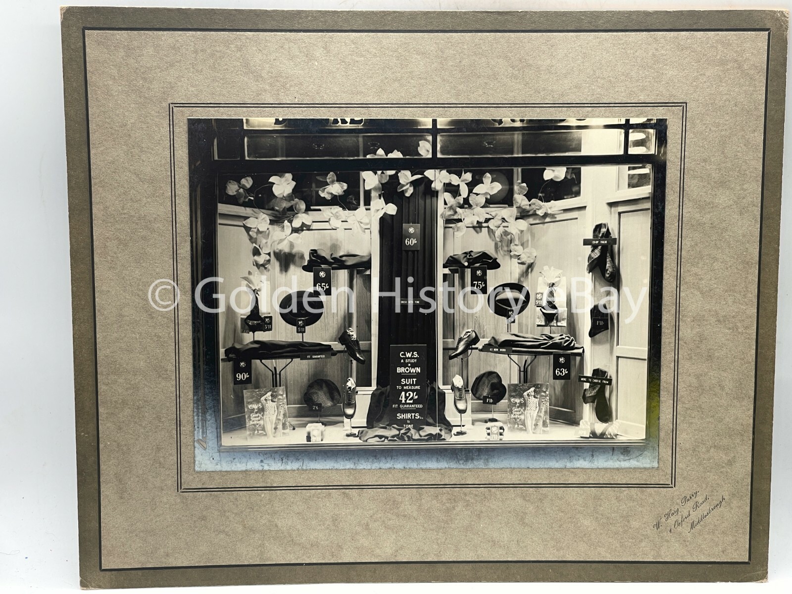 VINTAGE CO-OP SOCIETY CWS WINDOW DISPLAY PHOTO PHOTOGRAPH MIDDLESBOROUGH