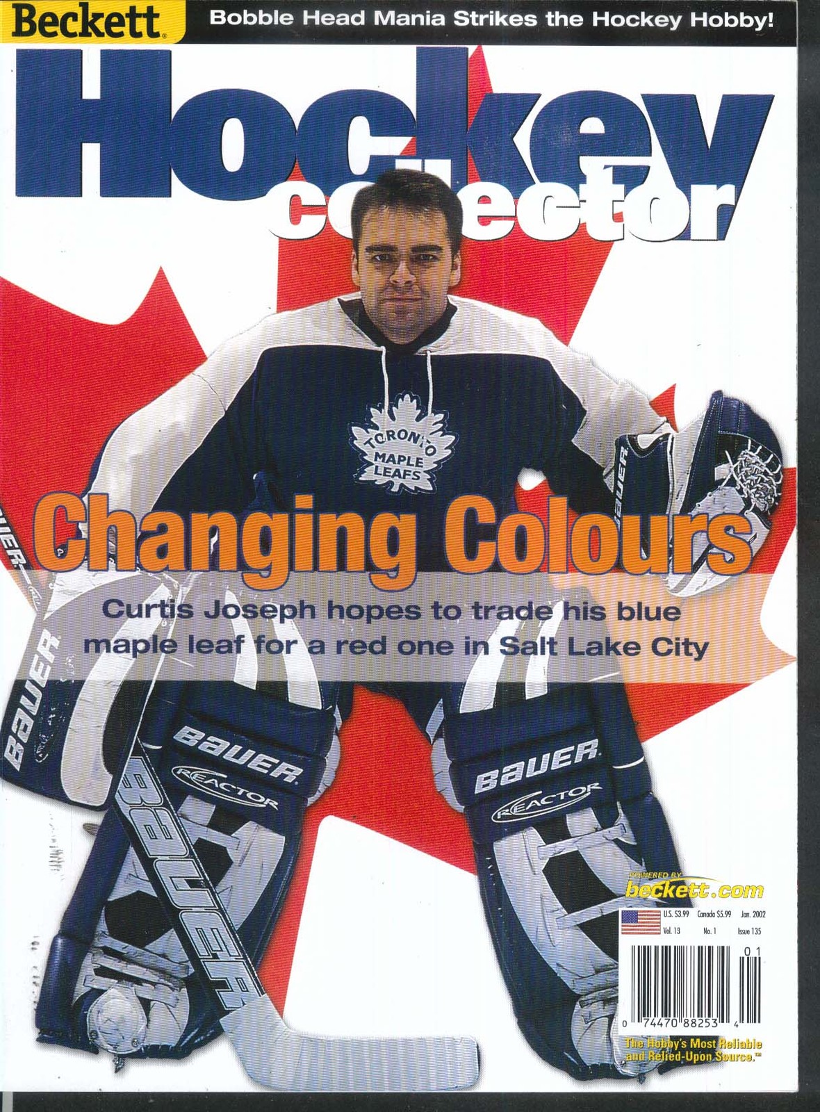 BECKETT HOCKEY #135 Curtis Joseph Jaromir Jagr Alexei Yashin 1 2002