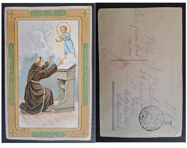 1916 Australia Post Card A.I.F.. 3rd Light horse Field Post Office Thomas Darley