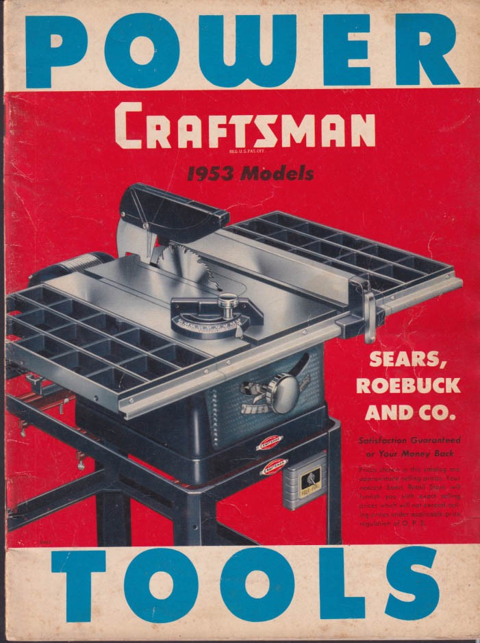 SEARS CRAFTSMAN Power Tools catalog 1953 kathe saw drill press hand tools &c