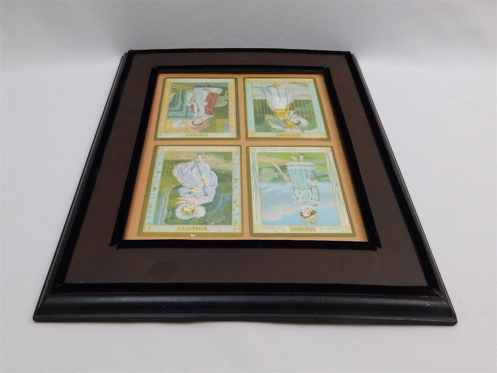 Marcus Ward 1880s Calendar Of The Seasons Victorian Trade Cards Framed