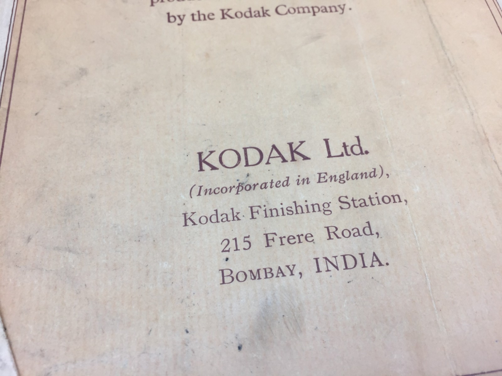 Vintage Kodak Negative Photo Print Envelope Lot 3 Bombay India Early 1900’s UK