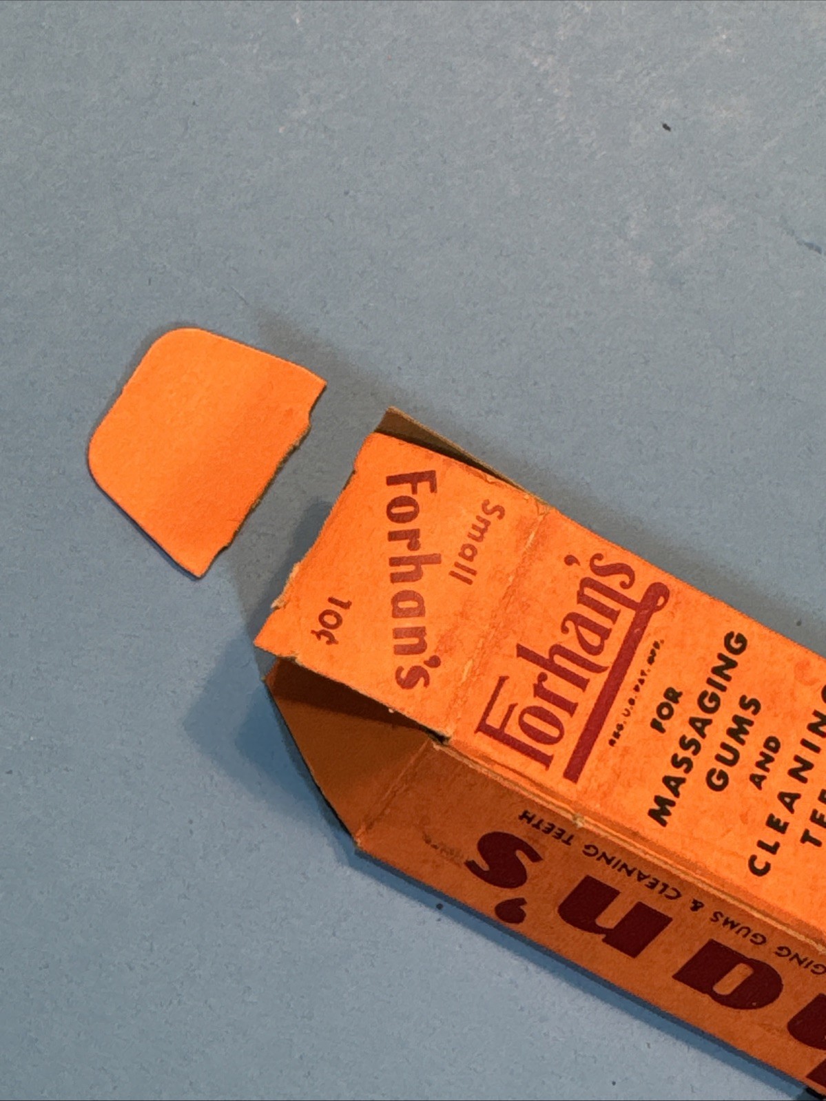 Vintage 1940’s Forhan’s Toothpaste Small 10 cent BOX ONLY