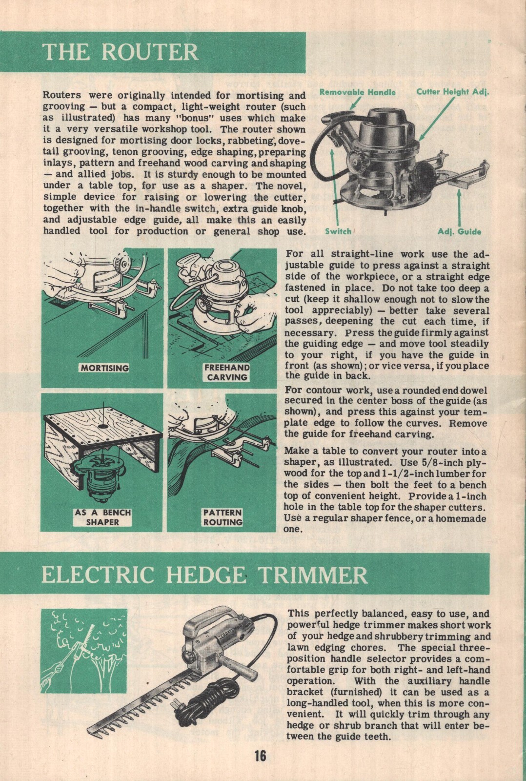 Powered Hand Tools – Craftsman – 1958 – 100 Ways to Use Them – 16 Pages