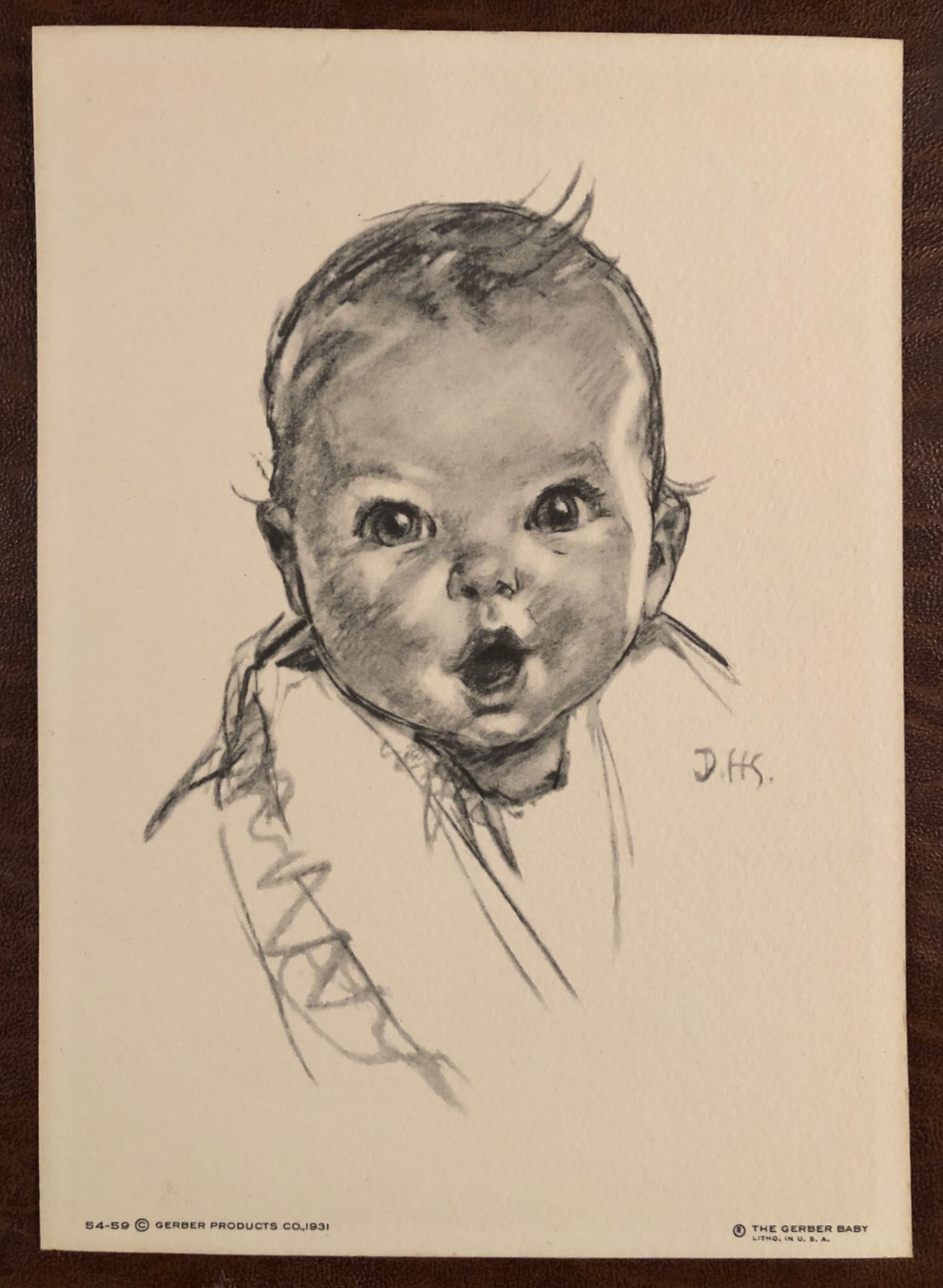 Vintage 1931 GERBER BABY 5×7 Lithograph, unframed