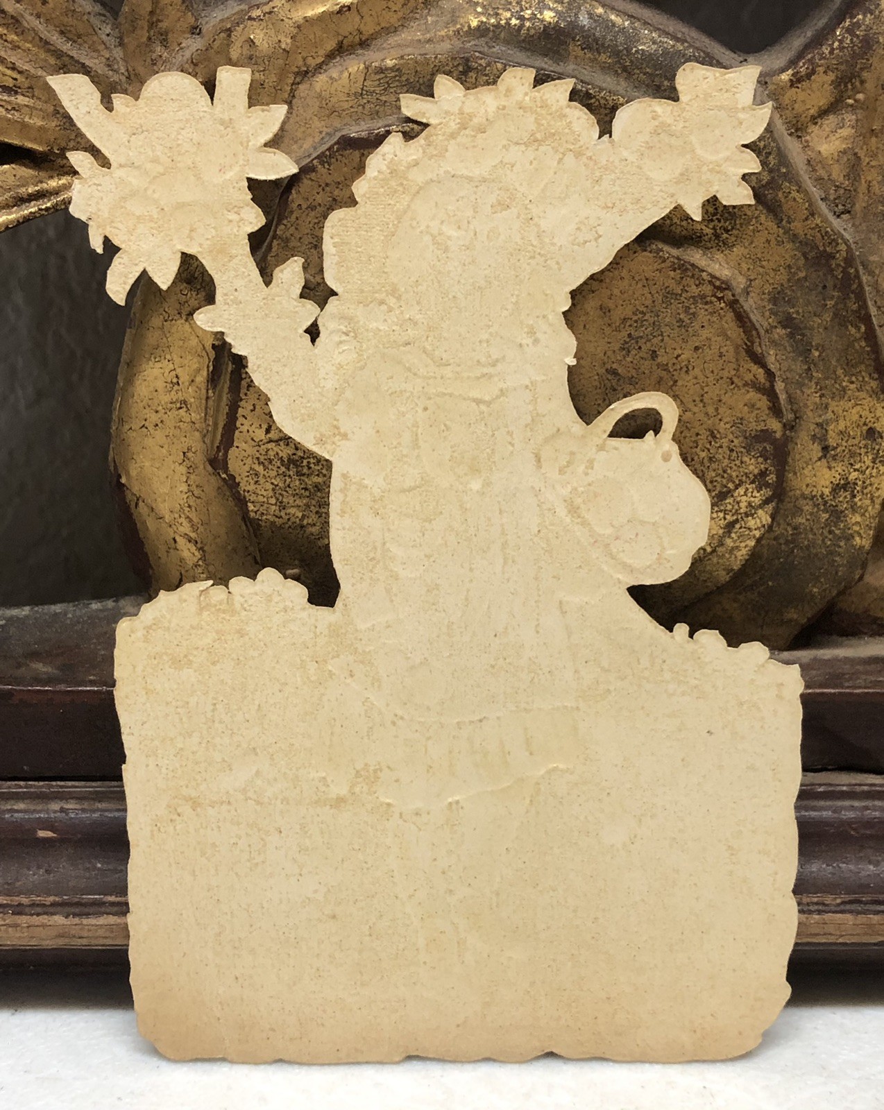 AUTUMN Girl w/ Basket of Fruit Die Cut Victorian Scrap – L4