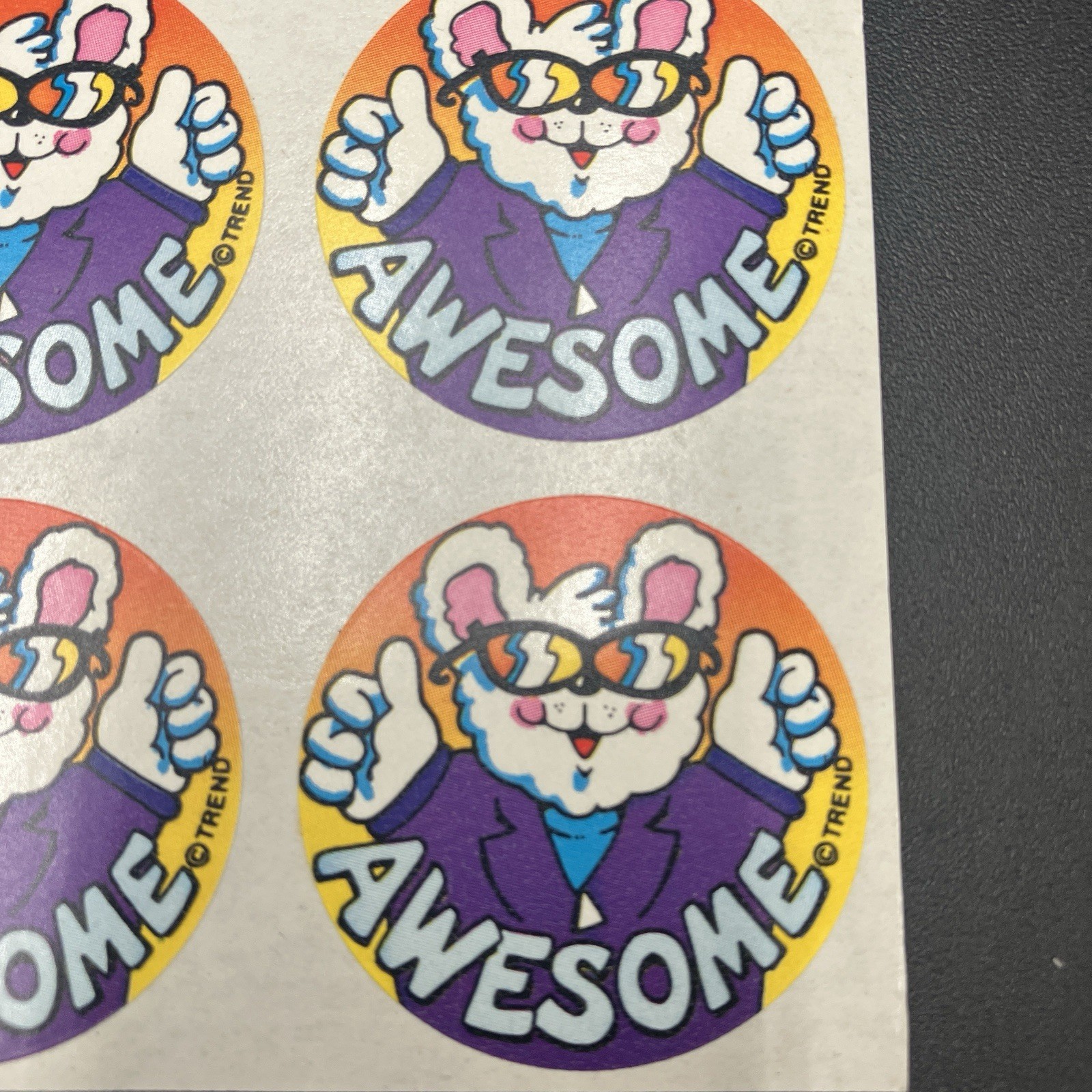 Vintage Trend Scratch N Sniff Sticker Sheet Awesome Bunny Matte 1980s NOS