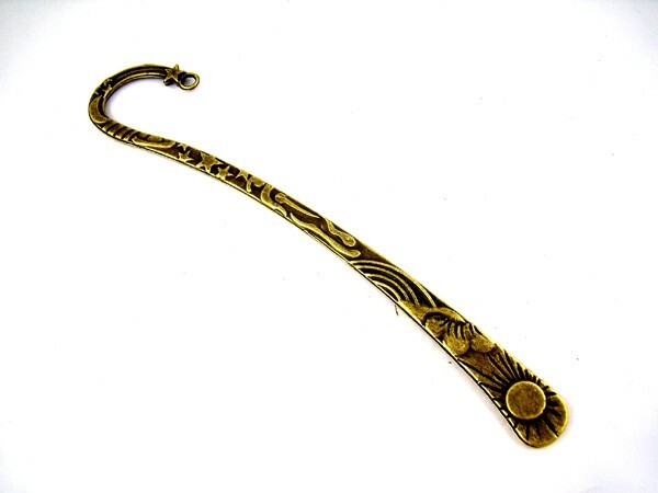 12pc Celestial Antiqued Bronze Bookmark With Loop 123mm craft books sun stars